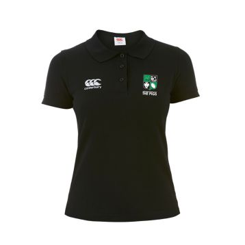 Pigs Womens Waimak Polo Shirt Black