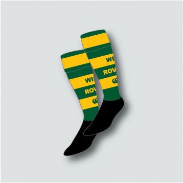 Wild Rovers Unisex Club Match Socks Green/Yellow